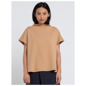 KAAREM Raised Collar Camel Tee
